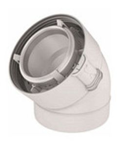 Ubbink ubiFit bocht 45° klemband conc PP/KS 80/125mm WIT (2st. per doos)