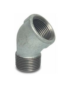 Bocht verzinkt 45° bi/bu  1/2" nr.40