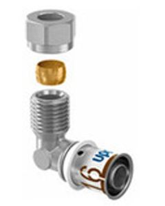 Uponor S-PRESS persknie 90° 16x3/8"bu 10mm knel