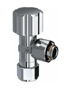 Ram. hoekstopkraan 3/8"x12 knel chroom haaks 
