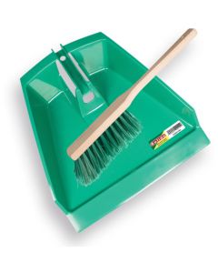 Stofblik SOLIDE kunststof groen 39cm breed, Met handveger PPN vezel.