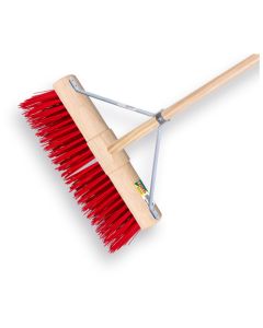 Stadsbezem ZWAAR 45 cm rood 150 x 2,8cm stokhouder