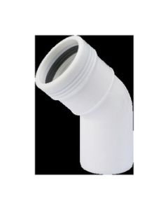 PP m-bocht 45° 32x32mm m/s WIT