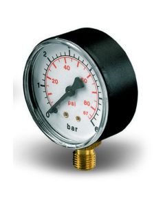 Manometer 0-6 bar 63 1/4" bu. Onder aansl.