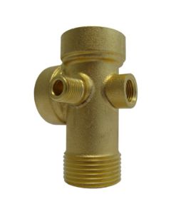 T-stuk messing extra 2x 1/4" 5 weg