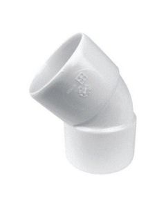 Pvc l-bocht 45° 40mm m/m WIT