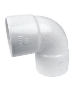 Pvc l-bocht 88° 40mm m/m WIT