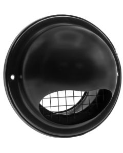 Rvs zwart bolrooster Ø 125mm met gaas