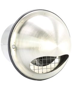 RVS bolrooster met terugslagklep+grofmazig gaas