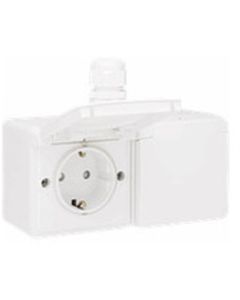 Niko WD Wcd 2V + RA Horizontaal Steek Wit