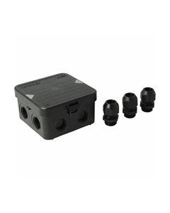 Att kabeldoos AK1 + 3xwartels Zwart M20 IP65
