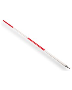 Jalonstok NESTLE hout 200cm., geplastificeerd boven rood, stalen punt