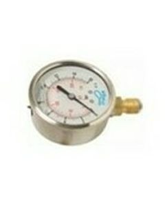 Manometer RVS  0-2.5 bar 63 1/4" bu. Onder aansl.