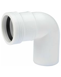 PP m-bocht 90° 32x32mm m/s WIT