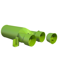 Air Excellent AE34c ventieladapter 180° 125 met 1 afdekkap