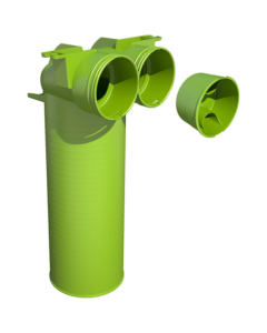Air Excellent AE48c ventieladapter 90° 125 met 1 afdekkap