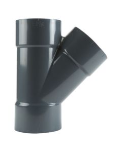 Druk pvc T-stuk 200mm 45° gr. PN10