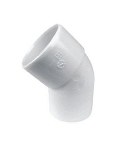 Pvc l-bocht 45° 40mm m/s WIT