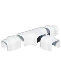 Tecnosystemi Optima T-stuk incl. verloop naar 62 wit DT75 RAL9010