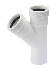 PP T-stuk 45° 32x32mm m/s WIT