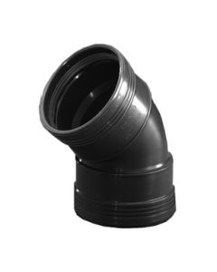 PP m-bocht 45° 125mm m/m zwart