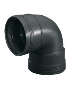 PP m-bocht 90° 75mm m/m zwart