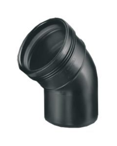 PP m-bocht 45° 160mm m/s Zwart