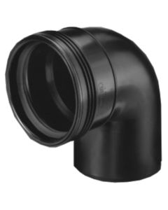 PP m-bocht 90°  50mm m/s zwart
