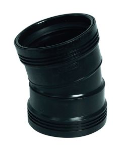 PP m-bocht 15° 125mm m/m zwart