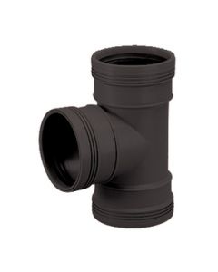PP T-stuk 90° 75x50mm 3xm zwart