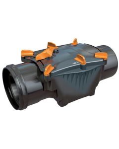 Pvc ontstoppingsstuk met keerklep 125mm m/s   