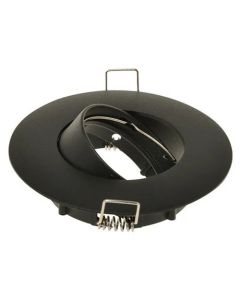 Inbouwspot Kantelbaar Zwart Brede Rand  (ROND)