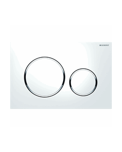 Geberit Sigma20 bedieningsplaat 2-toets plaat+toetsen: wit ring glans