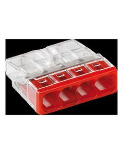 Wago lasklem tr/rood 4-voudig 