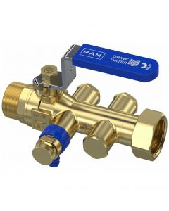 Ram Kogelstopkraan 3/4" bui.dr. Terugstroombev Kiwa EA