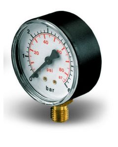 Manometer 0-6 bar 63 1/4" bu. Onder aansl.