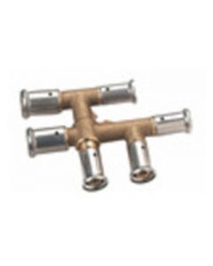 Henco passeer t-stuk 16x16x16mm messing