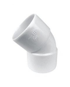 Pvc l-bocht 45° 40mm m/m WIT
