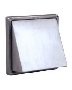 RVS Buitenrooster schuine kap Ø150mm met gaas
