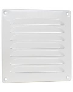 Alu schoepenrooster 160x160mm kleine schoepen wit