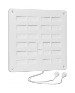 Afsluitbaar vent.rooster 160x160mm wit met trekkoord