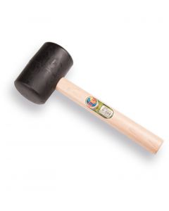 Rubberhamer ATLAS nr. 8 hard Ø 90mm 1,5 KG, 90 shore met houten steel