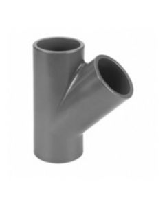 VDL T-stuk 45° PVC-U 160 mm lijmmof 10bar grijs