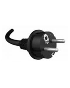 Aansluitsnoer met stekker 2x 1,5mm 5mtr. zwart