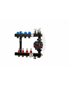 4-groep In-line vloerverwarmingsverdeler 1/2” inreg.