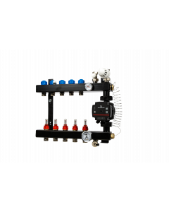 5-groep In-line vloerverwarmingsverdeler 1/2” inreg.