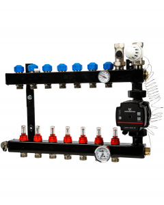 7-groep In-line vloerverwarmingsverdeler 3/4” inreg.