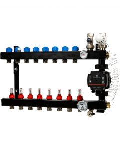 8-groep In-line vloerverwarmingsverdeler 3/4” inreg.