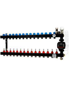 15-groep In-line vloerverwarmingsverdeler 3/4” inreg.
