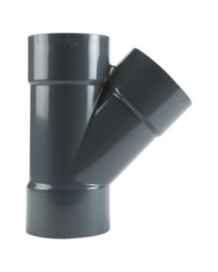 Druk pvc T-stuk 200mm 45° gr. PN10
